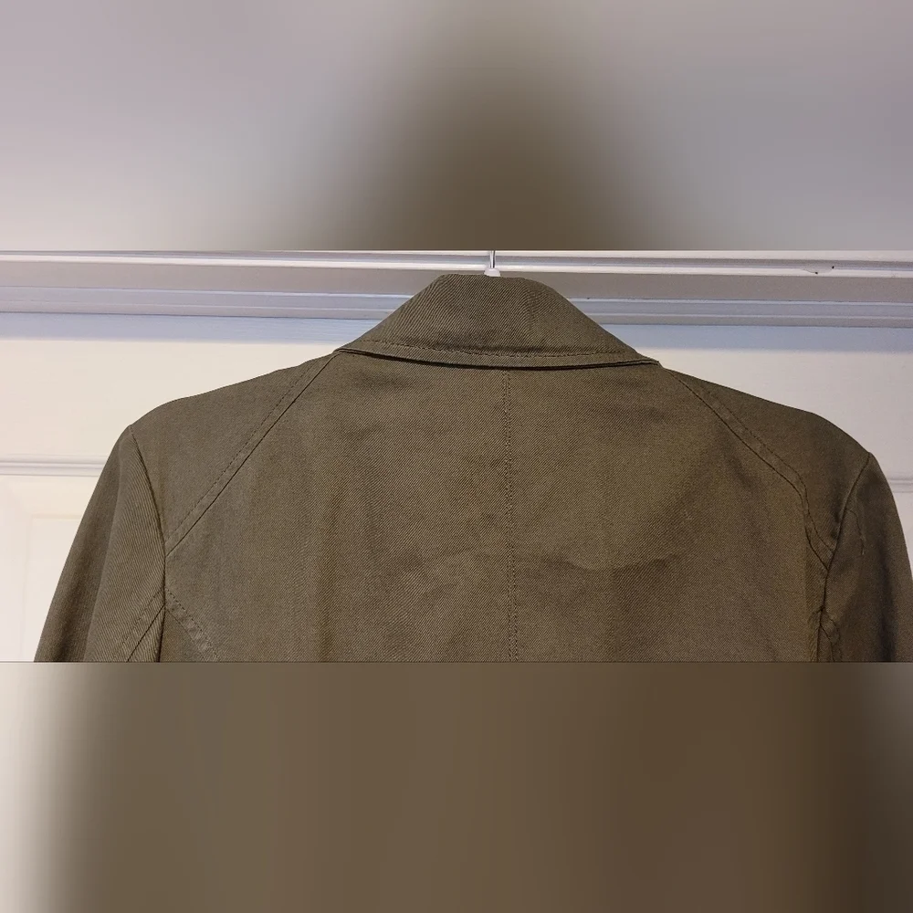 Kenneth Cole Reaction $248 Women's Army Green Full Zip Lined Button Up Coat Lrg. - Picture 7 of 12